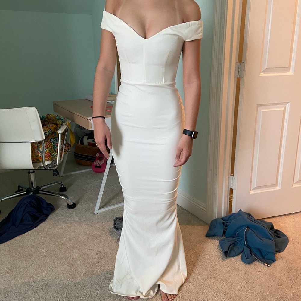 white formal gown